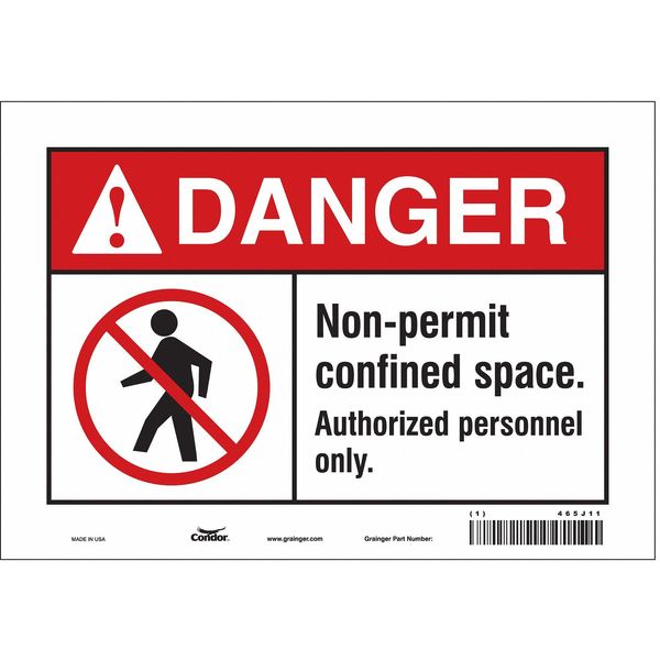 Safety Sign, 7 in Height, 10 in Width, Vinyl, Vertical Rectangle, English, 465J11
