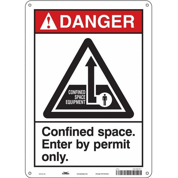 Safety Sign, 14 in Height, 10 in Width, Polyethylene, Vertical Rectangle, English, 465K91