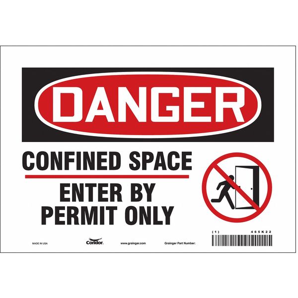 Safety Sign, 7 in Height, 10 in Width, Vinyl, Vertical Rectangle, English, 465K22