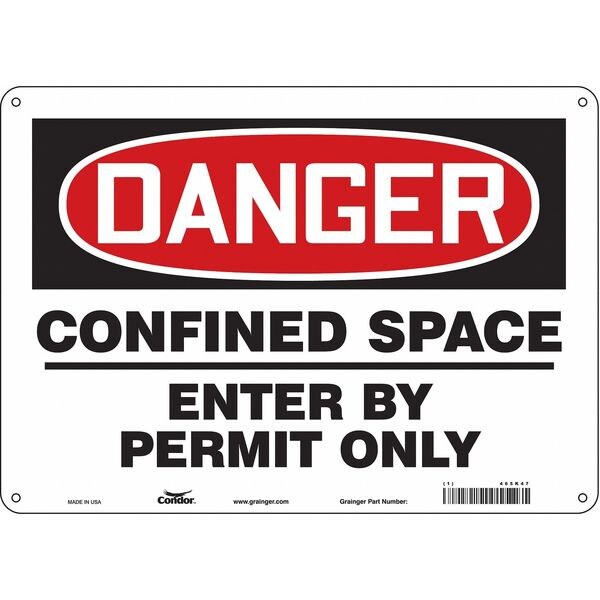 Safety Sign, 10 in Height, 14 in Width, Polyethylene, Horizontal Rectangle, English, 465K47