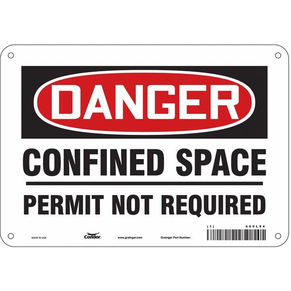 Safety Sign, 7 in Height, 10 in Width, Polyethylene, Vertical Rectangle, English, 465L94