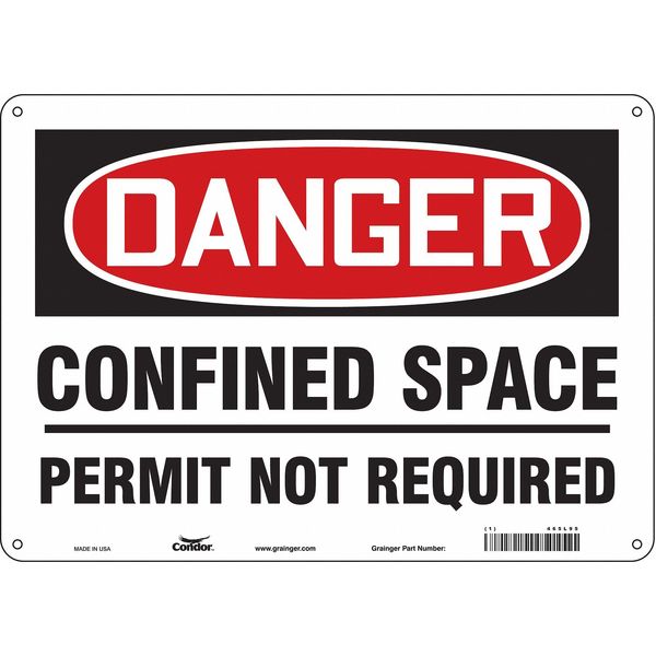 Safety Sign, 10 in Height, 14 in Width, Polyethylene, Horizontal Rectangle, English, 465L95