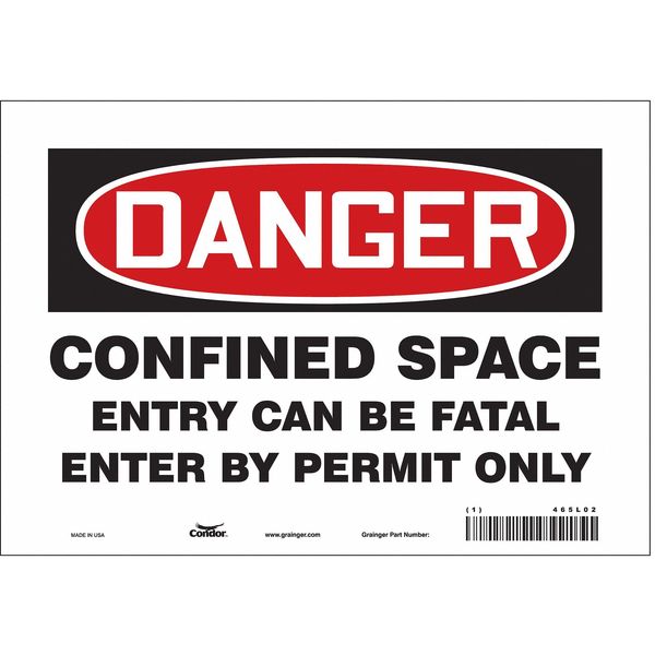 Safety Sign, 7 in Height, 10 in Width, Vinyl, Vertical Rectangle, English, 465L02