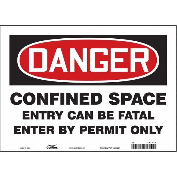 Safety Sign, 10 in Height, 14 in Width, Vinyl, Horizontal Rectangle, English, 465L03