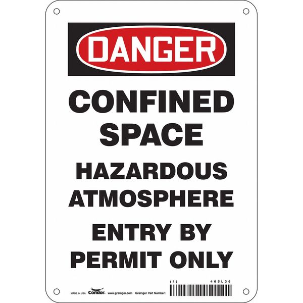 Safety Sign, 10 in Height, 7 in Width, Polyethylene, Horizontal Rectangle, English, 465L36