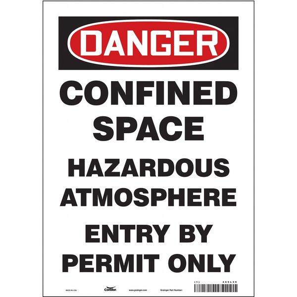 Safety Sign, 14 in Height, 10 in Width, Vinyl, Vertical Rectangle, English, 465L39