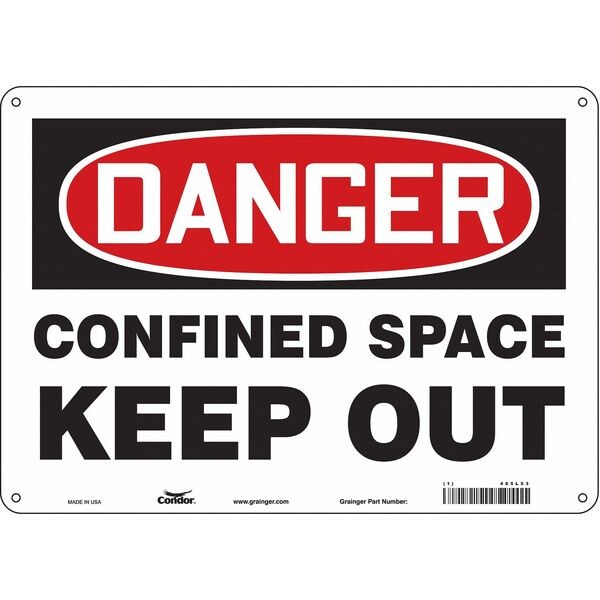 Safety Sign, 10 in Height, 14 in Width, Polyethylene, Horizontal Rectangle, English, 465L53