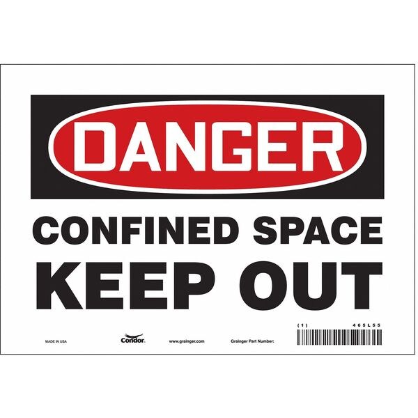 Safety Sign, 7 in Height, 10 in Width, Vinyl, Vertical Rectangle, English, 465L55