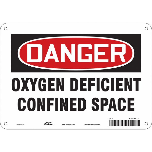 Safety Sign, 7 in Height, 10 in Width, Polyethylene, Vertical Rectangle, English, 465M77