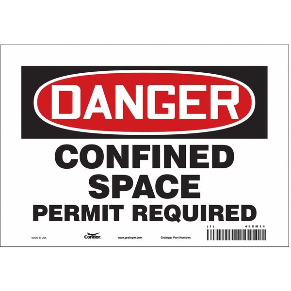 Safety Sign, 7 in Height, 10 in Width, Vinyl, Vertical Rectangle, English, 465M14