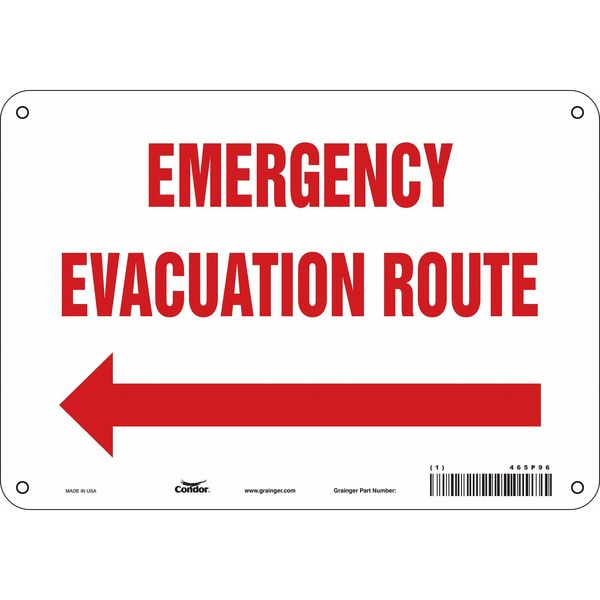 Safety Sign, 7 in Height, 10 in Width, Polyethylene, Vertical Rectangle, English, 465P96