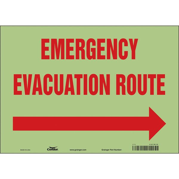 Safety Sign, 10 in H, 14 in W, Glow Vinyl, Horizontal Rectangle, English, 465R06