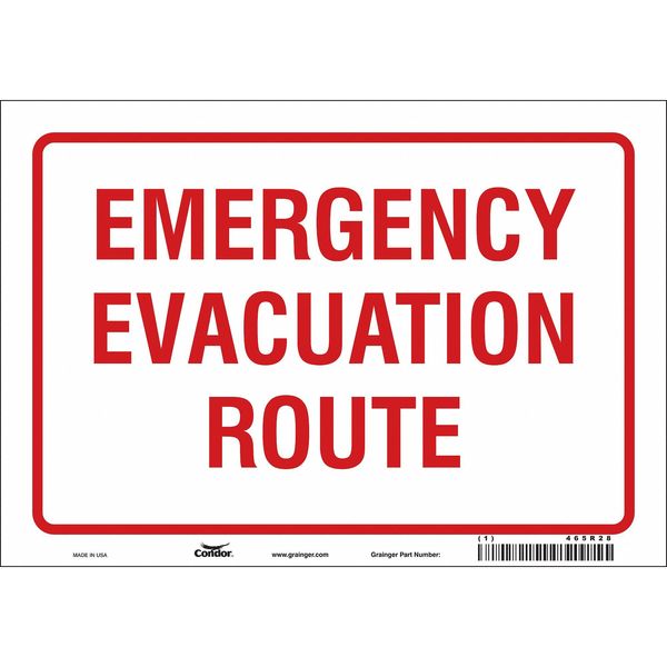 Safety Sign, 7 in Height, 10 in Width, Vinyl, Vertical Rectangle, English, 465R28