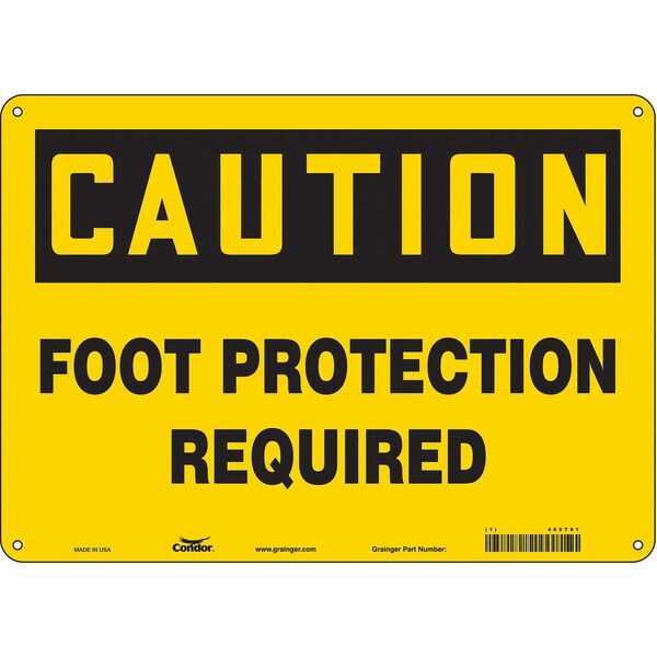 Safety Sign, 10 in Height, 14 in Width, Polyethylene, Horizontal Rectangle, English, 465T81