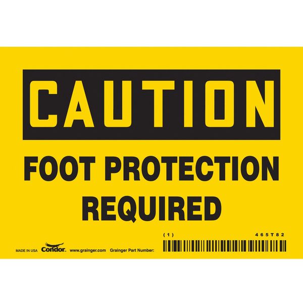 Safety Sign, 3 1/2 in Height, 5 in Width, Vinyl, Horizontal Rectangle, English, 465T82