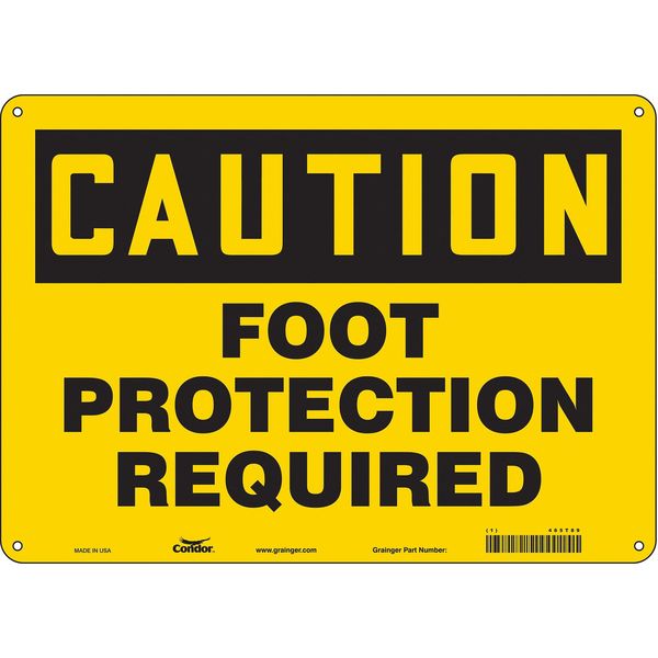 Safety Sign, 10 in Height, 14 in Width, Polyethylene, Horizontal Rectangle, English, 465T89