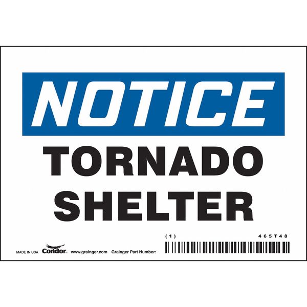 Safety Sign, 3 1/2 in Height, 5 in Width, Vinyl, Horizontal Rectangle, English, 465T48