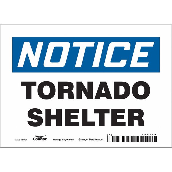 Safety Sign, 5 in Height, 7 in Width, Vinyl, Horizontal Rectangle, English, 465T49
