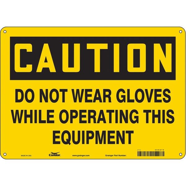 Safety Sign, 10 in Height, 14 in Width, Polyethylene, Horizontal Rectangle, English, 465U75