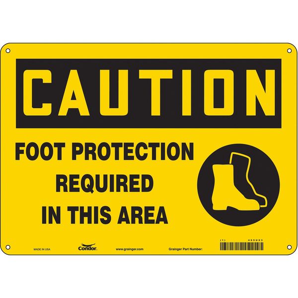 Safety Sign, 10 in Height, 14 in Width, Polyethylene, Horizontal Rectangle, English, 465U03