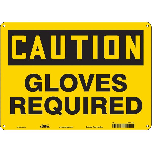Safety Sign, 10 in Height, 14 in Width, Polyethylene, Horizontal Rectangle, English, 465U17