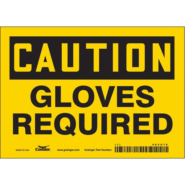 Safety Sign, 5 in Height, 7 in Width, Vinyl, Horizontal Rectangle, English, 465U19