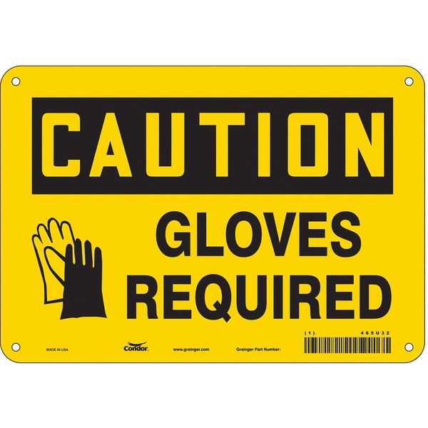 Safety Sign, 7 in Height, 10 in Width, Polyethylene, Vertical Rectangle, English, 465U32
