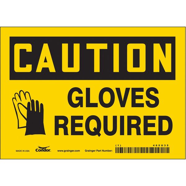 Safety Sign, 5 in Height, 7 in Width, Vinyl, Horizontal Rectangle, English, 465U35