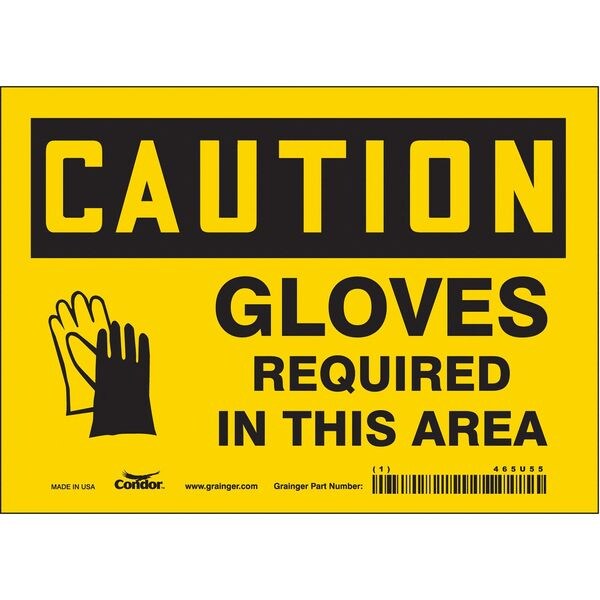 Safety Sign, 5 in Height, 7 in Width, Vinyl, Horizontal Rectangle, English, 465U55
