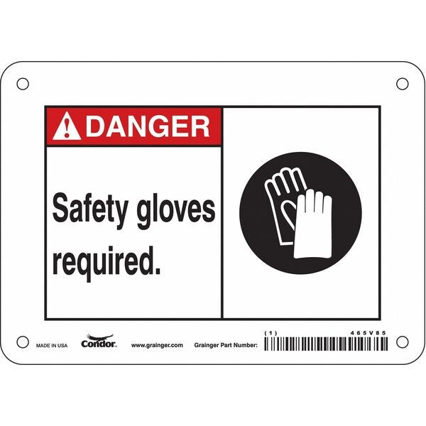 Safety Sign, 5 in Height, 7 in Width, Vinyl, Horizontal Rectangle, English, 465V85