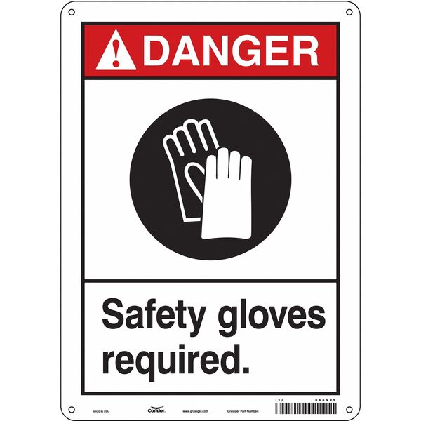 Safety Sign, 14 in Height, 10 in Width, Polyethylene, Vertical Rectangle, English, 465V96