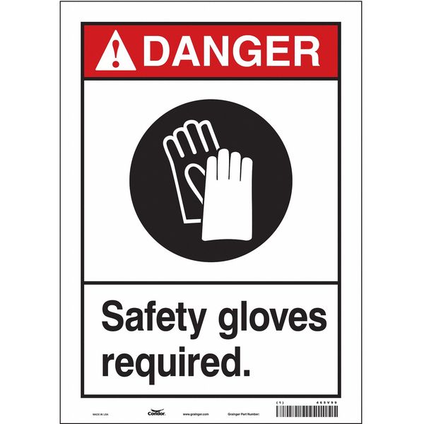 Safety Sign, 14 in Height, 10 in Width, Vinyl, Vertical Rectangle, English, 465V99