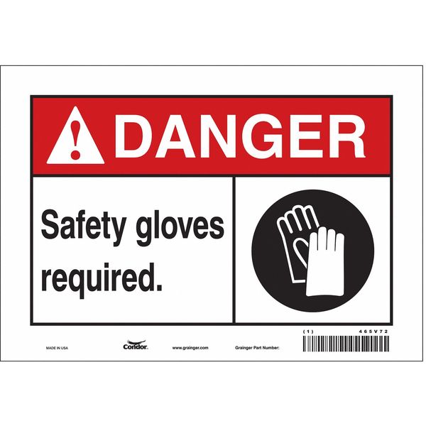 Safety Sign, 7 in Height, 10 in Width, Vinyl, Vertical Rectangle, English, 465V72