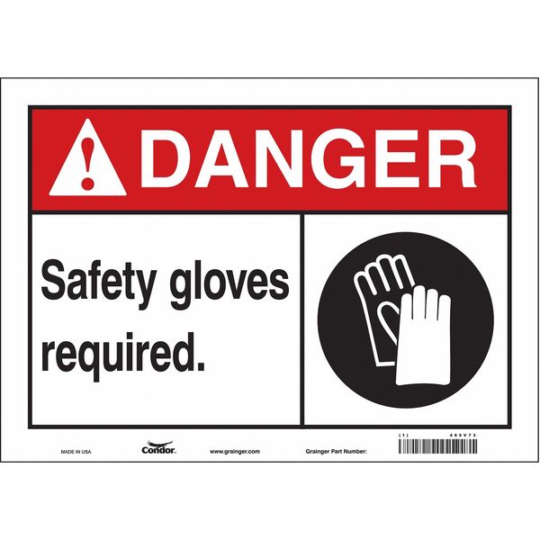 Safety Sign, 10 in Height, 14 in Width, Vinyl, Horizontal Rectangle, English, 465V73