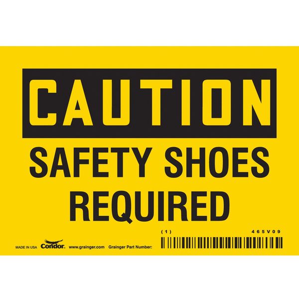 Safety Sign, 3 1/2 in Height, 5 in Width, Vinyl, Horizontal Rectangle, English, 465V09