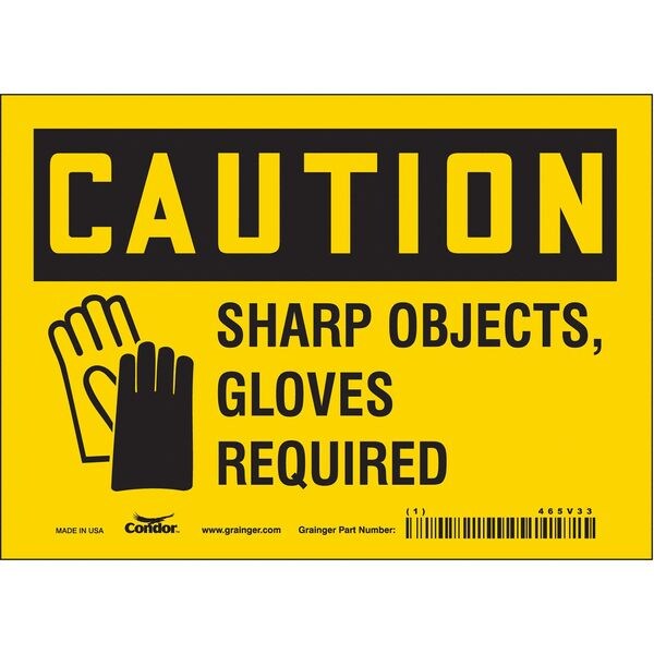 Safety Sign, 5 in Height, 7 in Width, Vinyl, Horizontal Rectangle, English, 465V33