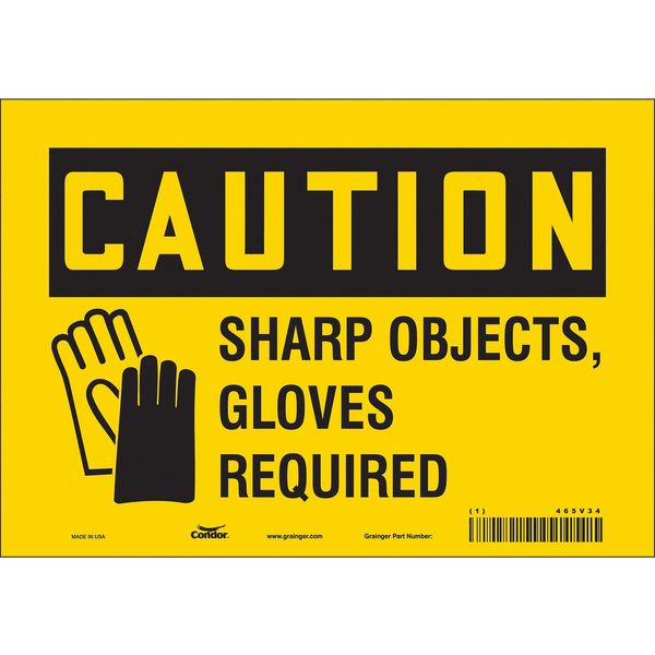 Safety Sign, 7 in Height, 10 in Width, Vinyl, Vertical Rectangle, English, 465V34