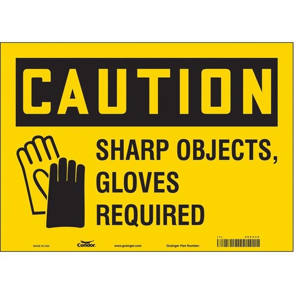 Safety Sign, 10 in Height, 14 in Width, Vinyl, Horizontal Rectangle, English, 465V35