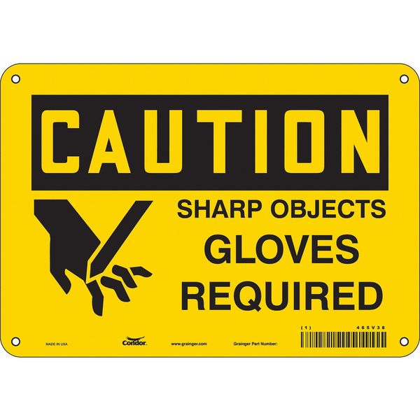 Safety Sign, 7 in Height, 10 in Width, Polyethylene, Vertical Rectangle, English, 465V38