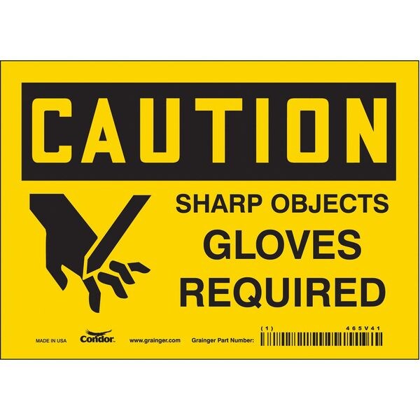 Safety Sign, 5 in Height, 7 in Width, Vinyl, Horizontal Rectangle, English, 465V41