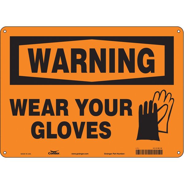 Safety Sign, 10 in Height, 14 in Width, Polyethylene, Horizontal Rectangle, English, 465W88