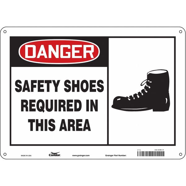 Safety Sign, 10 in Height, 14 in Width, Polyethylene, Horizontal Rectangle, English, 465W41