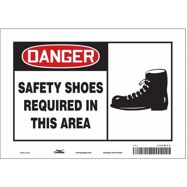 Safety Sign, 7 in Height, 10 in Width, Vinyl, Vertical Rectangle, English, 465W42