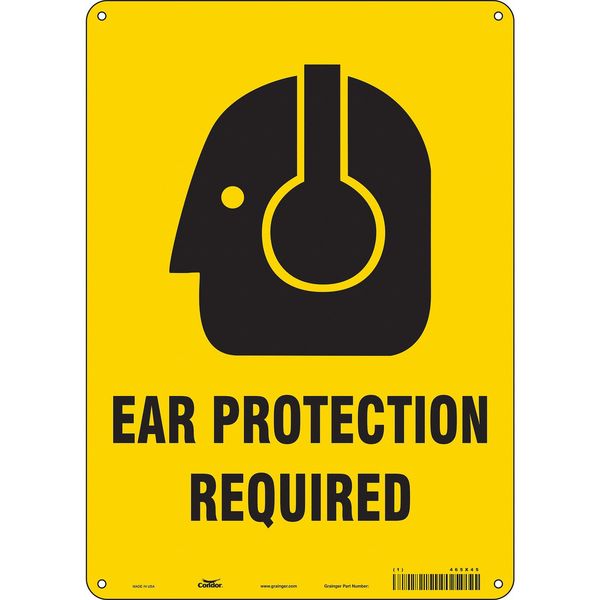 Safety Sign, 14 in Height, 10 in Width, Polyethylene, Vertical Rectangle, English, 465X45