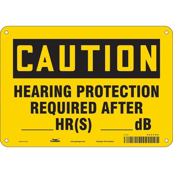 Safety Sign, 7 in Height, 10 in Width, Polyethylene, Vertical Rectangle, English, 465Y88