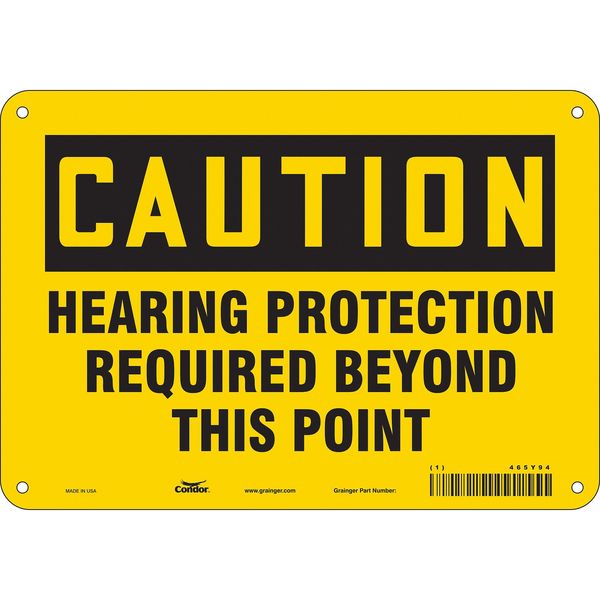 Safety Sign, 7 in Height, 10 in Width, Polyethylene, Vertical Rectangle, English, 465Y94