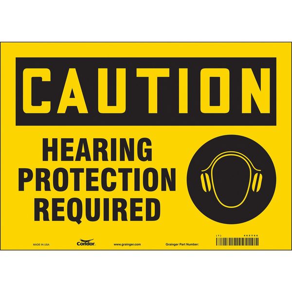 Safety Sign, 10 in Height, 14 in Width, Vinyl, Horizontal Rectangle, English, 465Y66