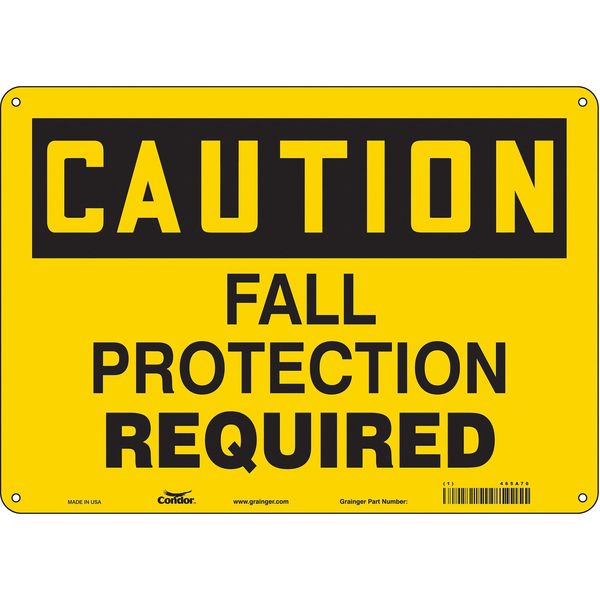 Safety Sign, 10 in Height, 14 in Width, Polyethylene, Horizontal Rectangle, English, 465A70
