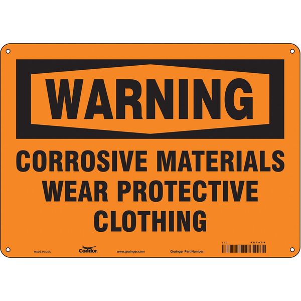 Safety Sign, 10 in Height, 14 in Width, Polyethylene, Horizontal Rectangle, English, 465A09