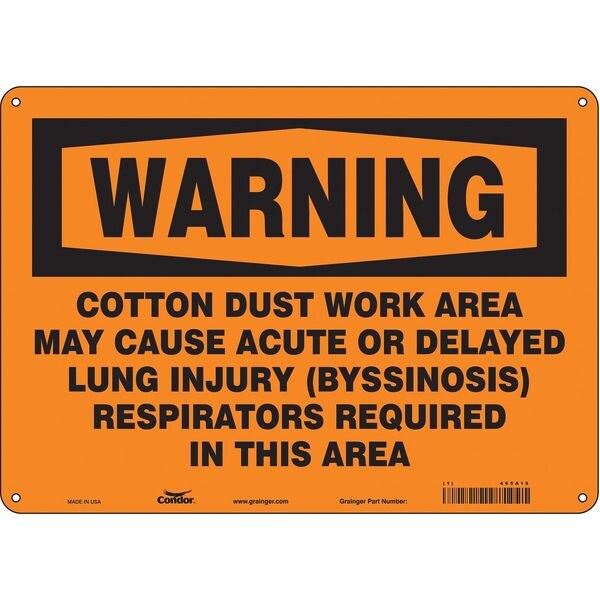 Safety Sign, 10 in Height, 14 in Width, Polyethylene, Horizontal Rectangle, English, 465A15